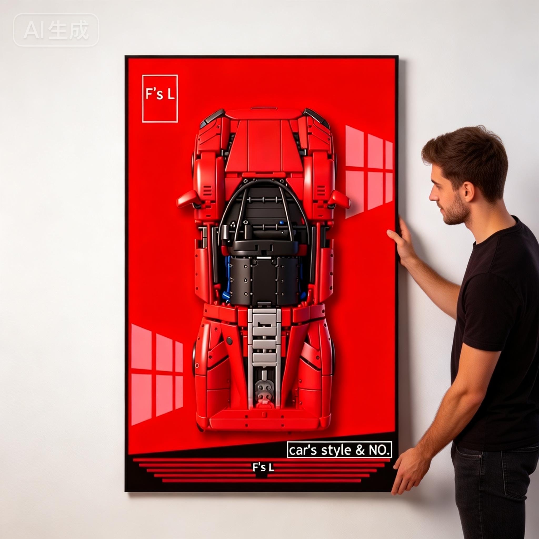 Model Kit Ferrari - Papan Pajangan Bingkai Foto BARU Cocok