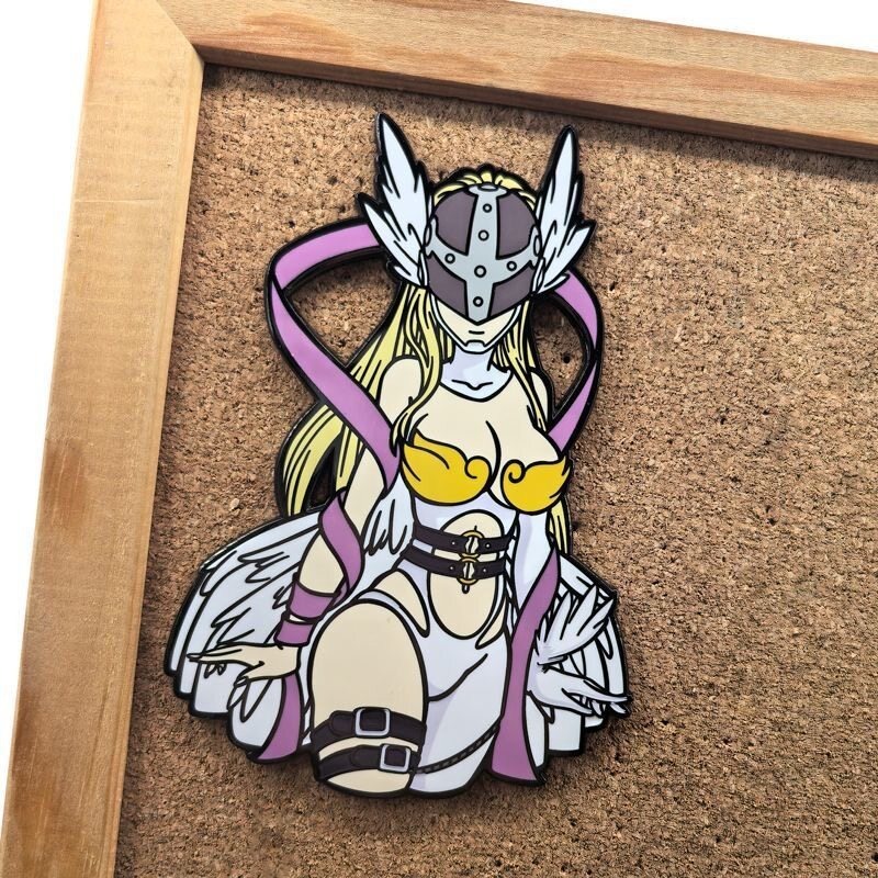 Model Kit Digimon - Digimon Angewomon lencana logam kartun anime