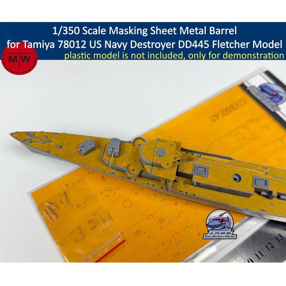 Model Kit Destroyer - Barel Logam Skala 1/350 untuk Tamiya