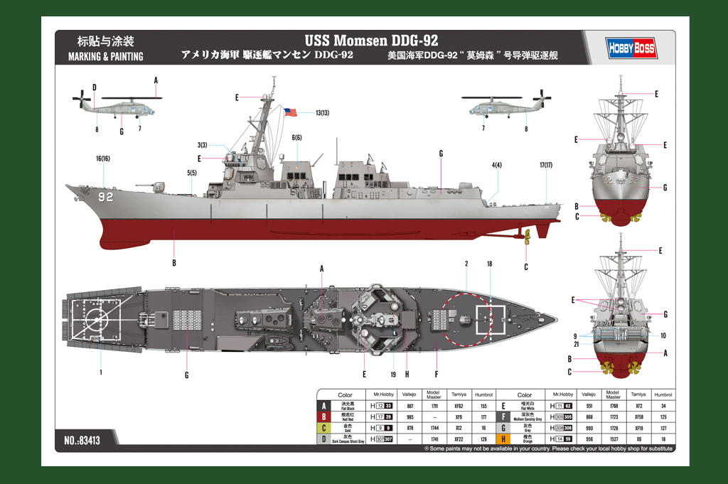 Hobbyboss 83413 1/700 Skala US - Model Kit Destroyer ulasan dan harga