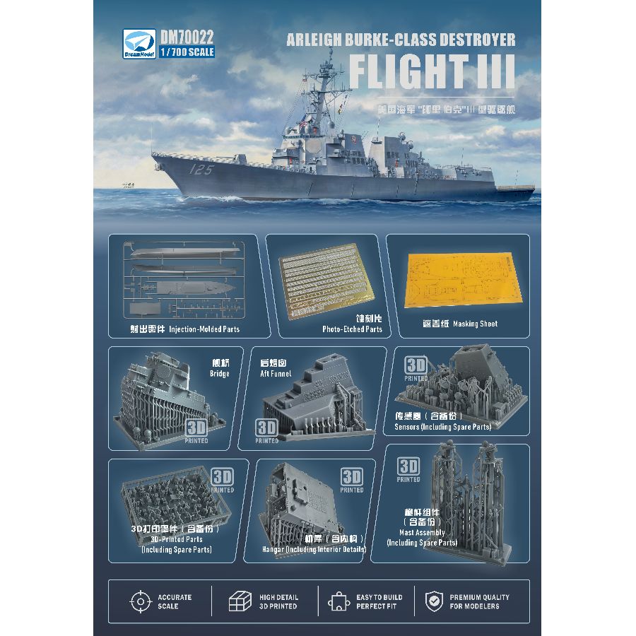 DM70022 DREAM 1/700 Kit Model  - Model Kit Destroyer ulasan dan harga